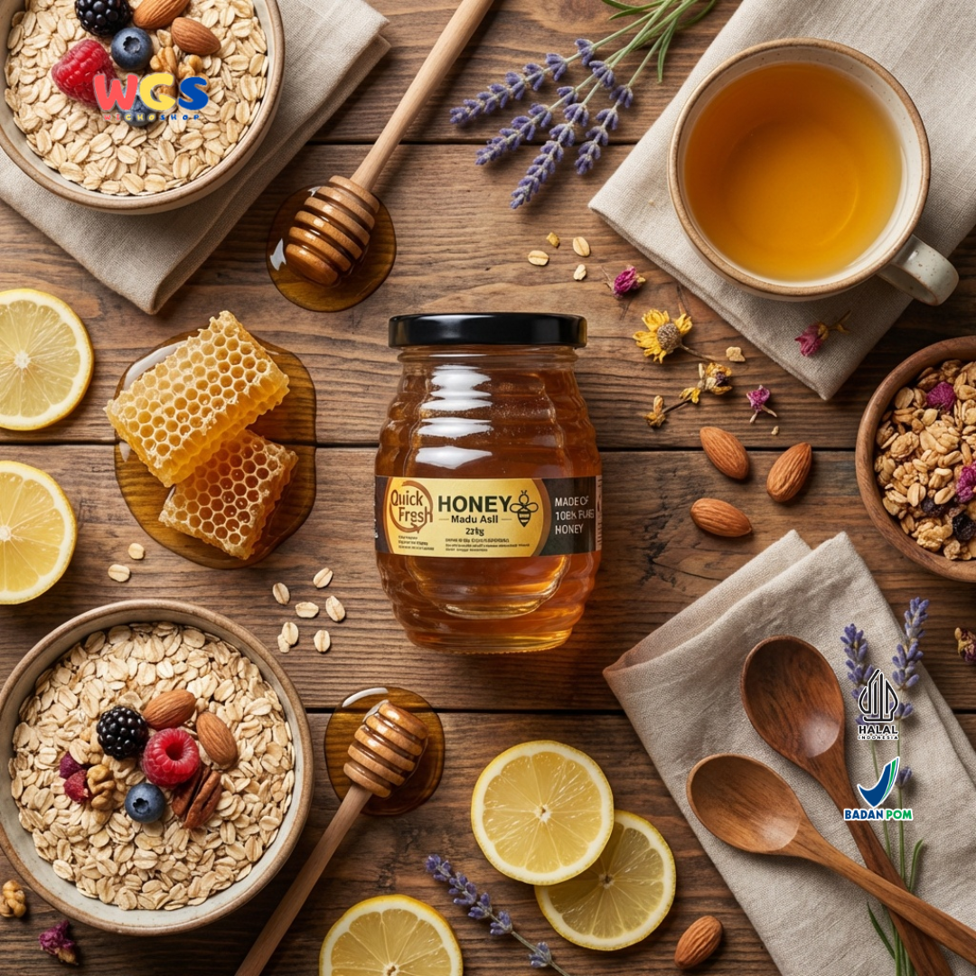 Quick Fresh Honey Madu Asli 225g - Madu Murni 100% Untuk Minuman, Olesan dan Masakan