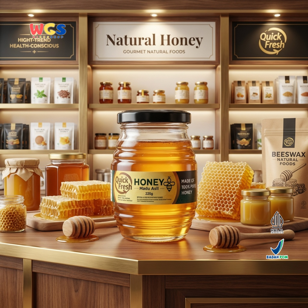 Quick Fresh Honey Madu Asli 225g - Madu Murni 100% Untuk Minuman, Olesan dan Masakan