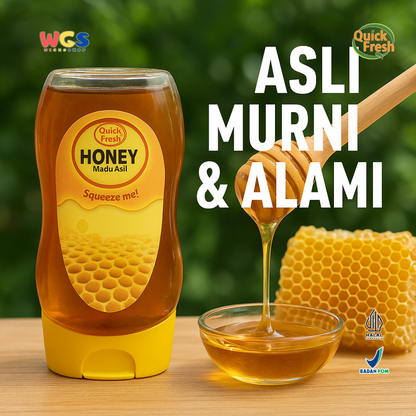 Quick Fresh Honey Madu Asli Winnie the Pooh 425g – Madu Murni Squeeze Bottle