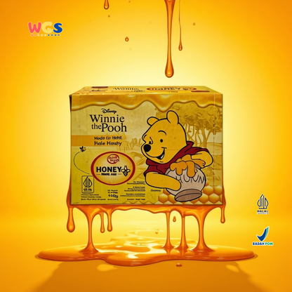 Quick Fresh Honey Winnie The Pooh 140g (10 Sachet x 14g) - Madu Asli 100% Pure Honey Halal