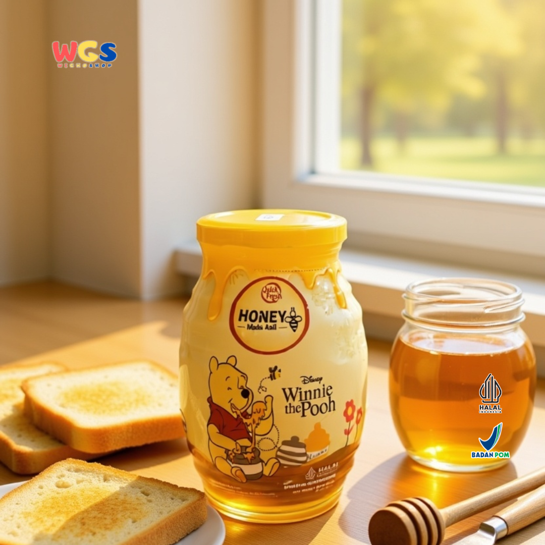 Quick Fresh Honey Winnie The Pooh 500g | Madu Asli Murni Premium Botol Karakter Disney