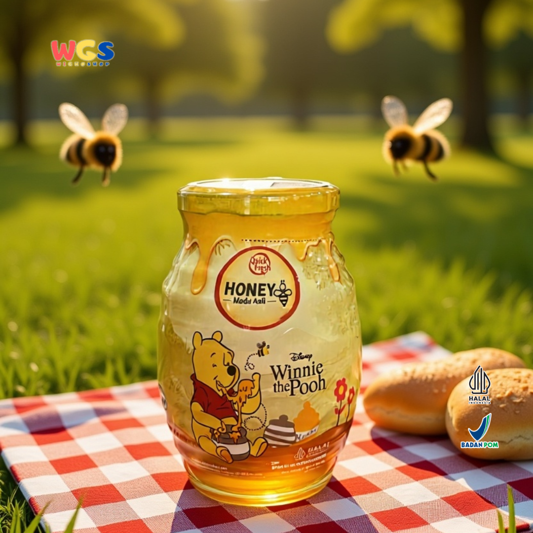 Quick Fresh Honey Winnie The Pooh 500g | Madu Asli Murni Premium Botol Karakter Disney