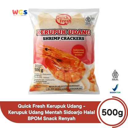 Quick Fresh Kerupuk Udang 500g - Kerupuk Udang Mentah Sidoarjo Halal BPOM Snack Renyah