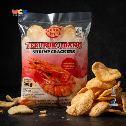 Quick Fresh Kerupuk Udang 500g - Kerupuk Udang Mentah Sidoarjo Halal BPOM Snack Renyah