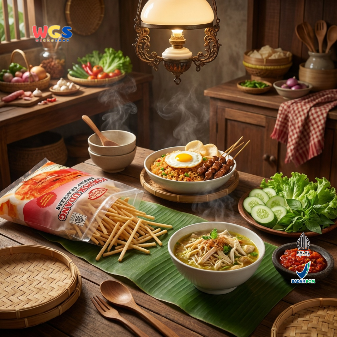 Quick Fresh Kerupuk Udang Stik 500g - Kerupuk Udang Mentah Sidoarjo Halal BPOM Snack Renyah