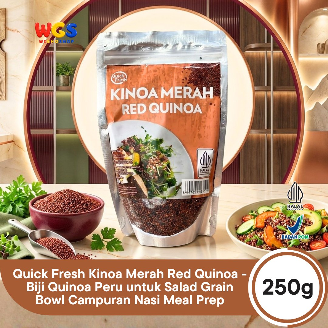 Quick Fresh Kinoa Merah Red Quinoa 250g - Biji Quinoa Peru untuk Salad Grain Bowl Campuran Nasi Meal Prep Halal