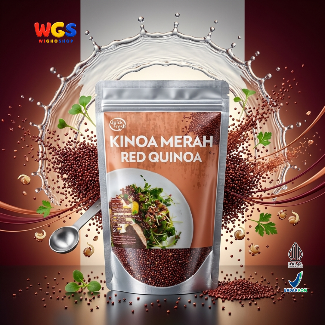Quick Fresh Kinoa Merah Red Quinoa 250g - Biji Quinoa Peru untuk Salad Grain Bowl Campuran Nasi Meal Prep Halal