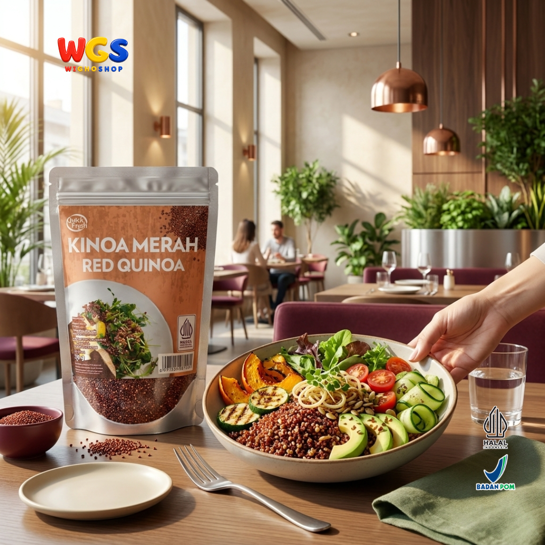 Quick Fresh Kinoa Merah Red Quinoa 250g - Biji Quinoa Peru untuk Salad Grain Bowl Campuran Nasi Meal Prep Halal