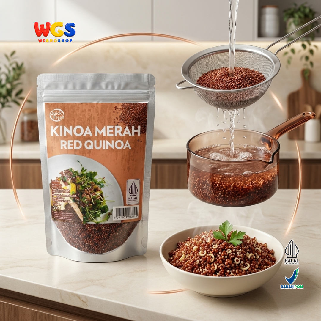 Quick Fresh Kinoa Merah Red Quinoa 250g - Biji Quinoa Peru untuk Salad Grain Bowl Campuran Nasi Meal Prep Halal