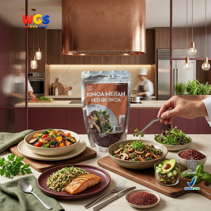 Quick Fresh Kinoa Merah Red Quinoa 250g - Biji Quinoa Peru untuk Salad Grain Bowl Campuran Nasi Meal Prep Halal