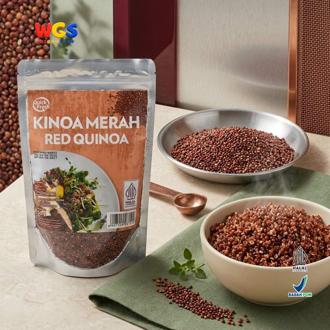 Quick Fresh Kinoa Merah Red Quinoa 250g - Biji Quinoa Peru untuk Salad Grain Bowl Campuran Nasi Meal Prep Halal