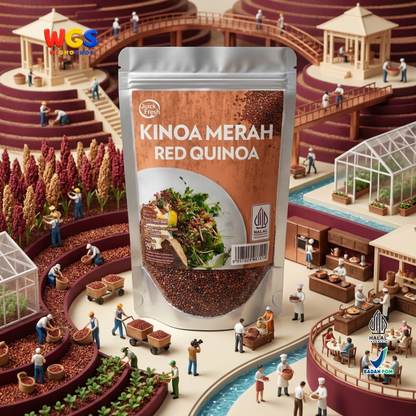Quick Fresh Kinoa Merah Red Quinoa 250g - Biji Quinoa Peru untuk Salad Grain Bowl Campuran Nasi Meal Prep Halal