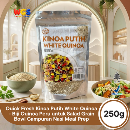 Quick Fresh Kinoa Putih White Quinoa 250g - Biji Quinoa Peru untuk Salad Grain Bowl Campuran Nasi Meal Prep Halal