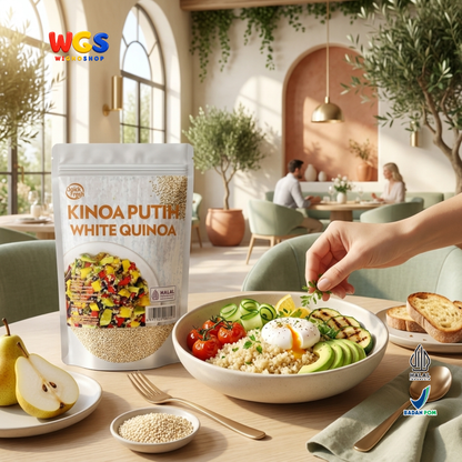 Quick Fresh Kinoa Putih White Quinoa 250g - Biji Quinoa Peru untuk Salad Grain Bowl Campuran Nasi Meal Prep Halal