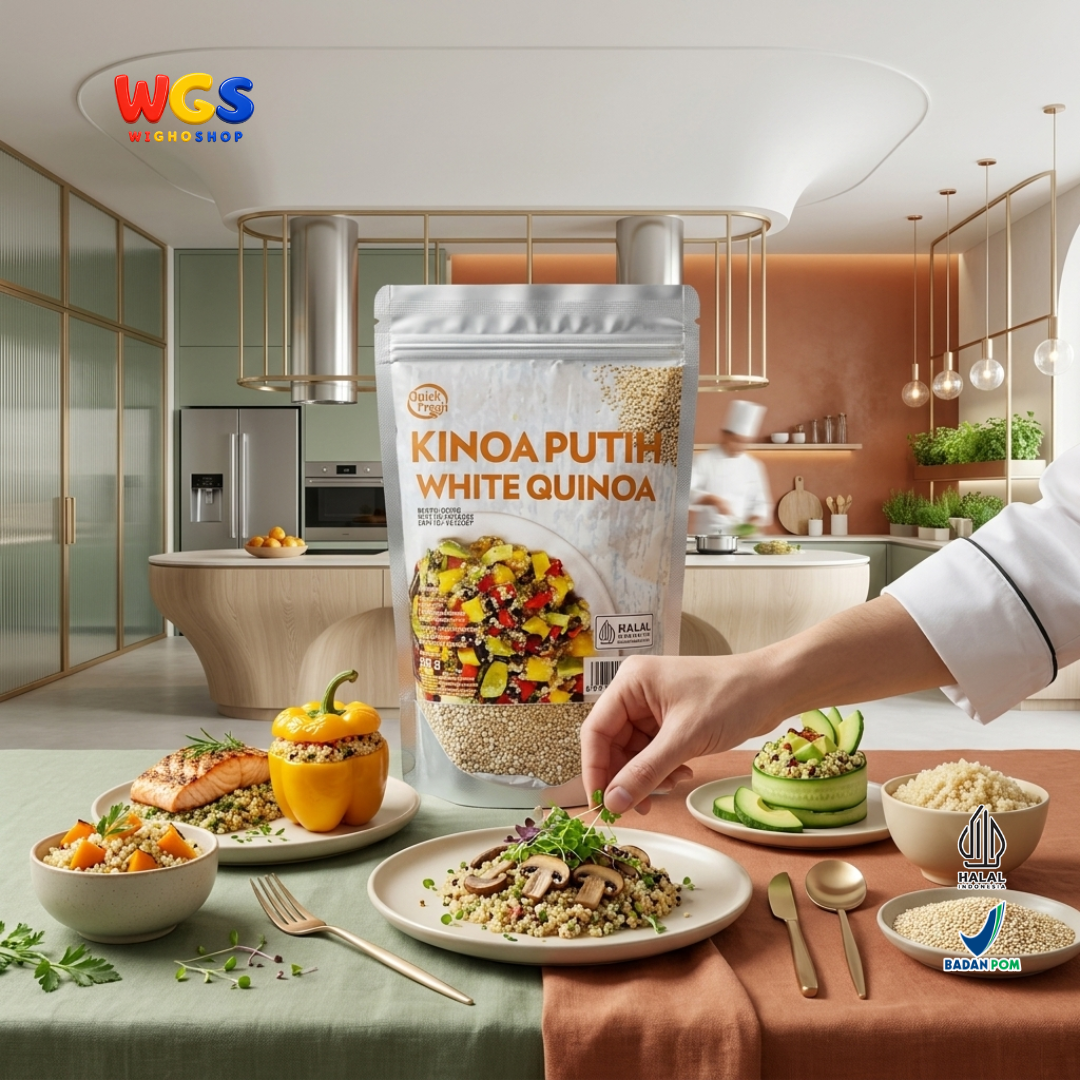 Quick Fresh Kinoa Putih White Quinoa 250g - Biji Quinoa Peru untuk Salad Grain Bowl Campuran Nasi Meal Prep Halal