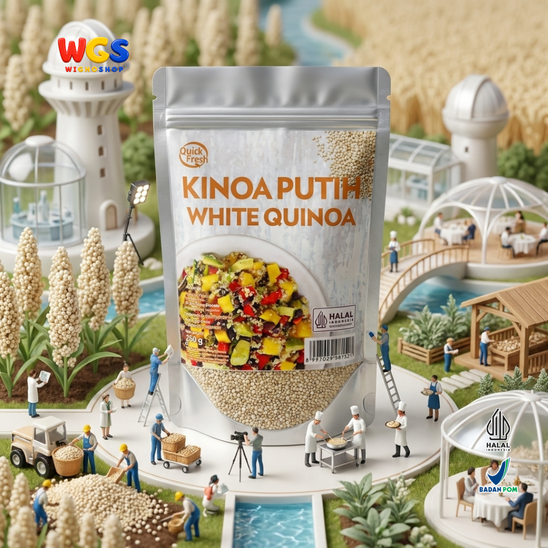 Quick Fresh Kinoa Putih White Quinoa 250g - Biji Quinoa Peru untuk Salad Grain Bowl Campuran Nasi Meal Prep Halal