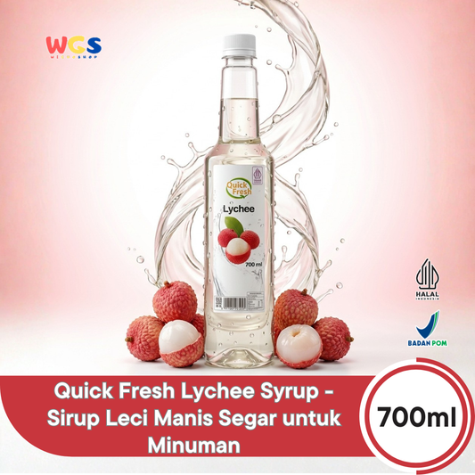 Quick Fresh Lychee Syrup 700ml - Sirup Leci Manis Segar untuk Minuman
