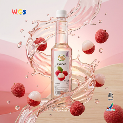 Quick Fresh Lychee Syrup 700ml - Sirup Leci Manis Segar untuk Minuman