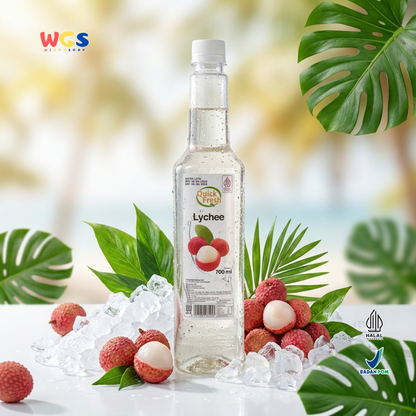Quick Fresh Lychee Syrup 700ml - Sirup Leci Manis Segar untuk Minuman