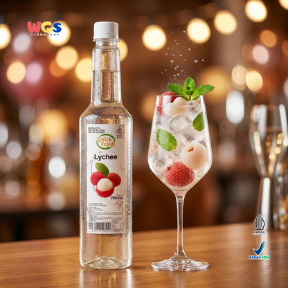 Quick Fresh Lychee Syrup 700ml - Sirup Leci Manis Segar untuk Minuman