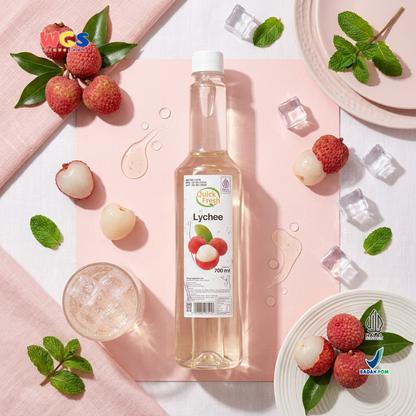 Quick Fresh Lychee Syrup 700ml - Sirup Leci Manis Segar untuk Minuman