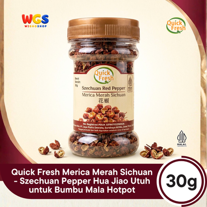 Quick Fresh Merica Merah Sichuan 30g - Szechuan Pepper Hua Jiao Utuh untuk Bumbu Mala Hotpot