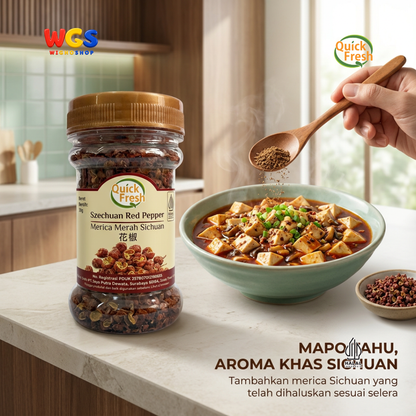 Quick Fresh Merica Merah Sichuan 30g - Szechuan Pepper Hua Jiao Utuh untuk Bumbu Mala Hotpot