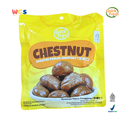 Quick Fresh Roasted Chestnut 100g (2 Sachet @50g) – Kastanye Panggang Kupas Siap Makan & Sehat