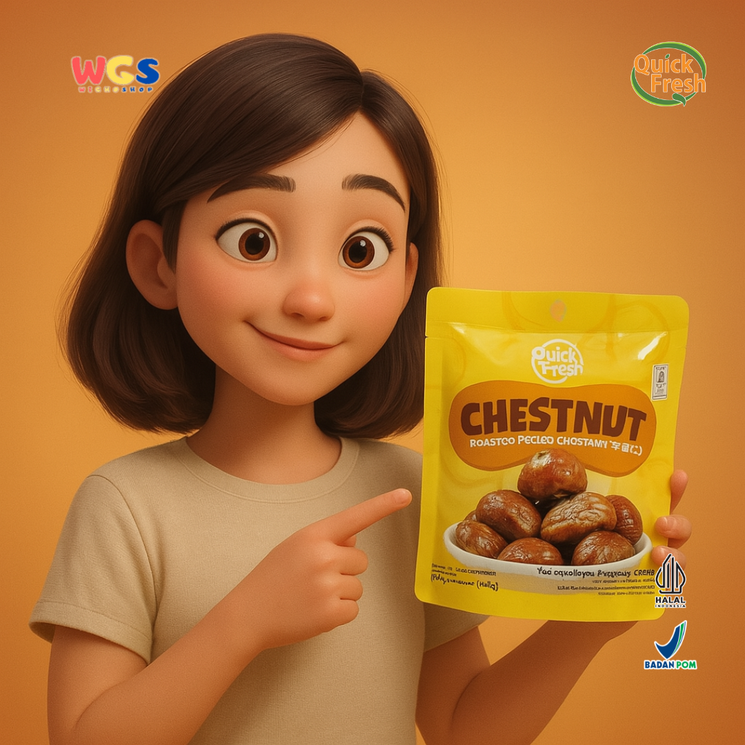 Quick Fresh Roasted Chestnut 100g (2 Sachet @50g) – Kastanye Panggang Kupas Siap Makan & Sehat