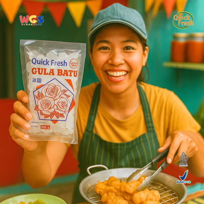 Quick Fresh Rock Sugar Gula Batu 200g - Kristal Gula Murni untuk Minuman & Makanan Sehat