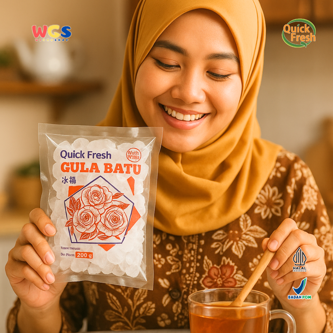 Quick Fresh Rock Sugar Gula Batu 200g - Kristal Gula Murni untuk Minuman & Makanan Sehat