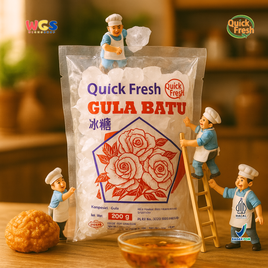 Quick Fresh Rock Sugar Gula Batu 200g - Kristal Gula Murni untuk Minuman & Makanan Sehat