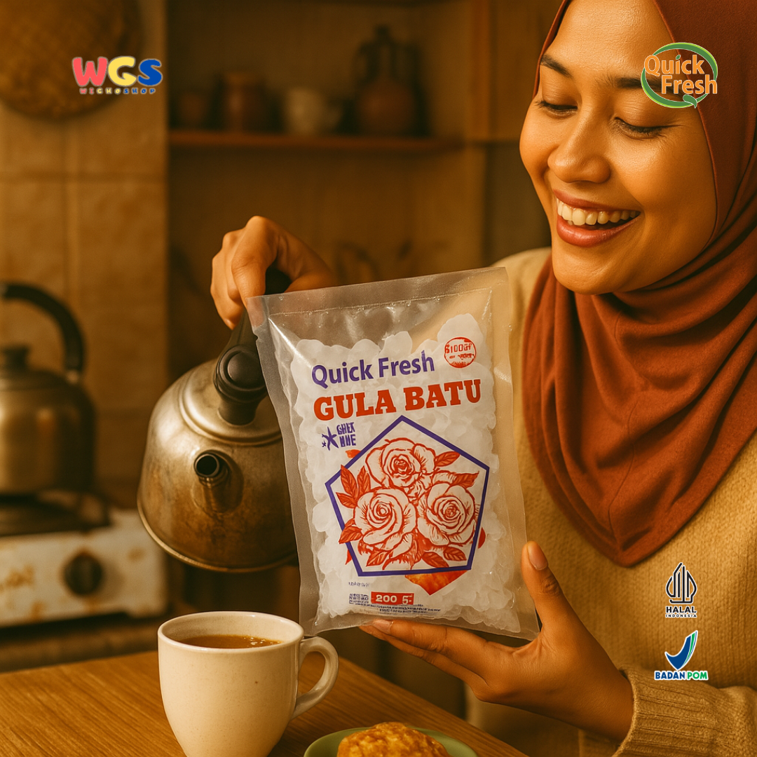 Quick Fresh Rock Sugar Gula Batu 200g - Kristal Gula Murni untuk Minuman & Makanan Sehat
