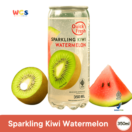 Quick Fresh Sparkling Kiwi Watermelon 350ml Minuman Soda Rasa Buah Menyegarkan Rendah Kalori