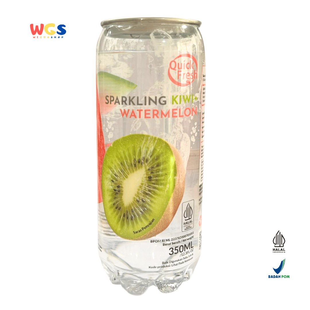 Quick Fresh Sparkling Kiwi Watermelon 350ml Minuman Soda Rasa Buah Menyegarkan Rendah Kalori