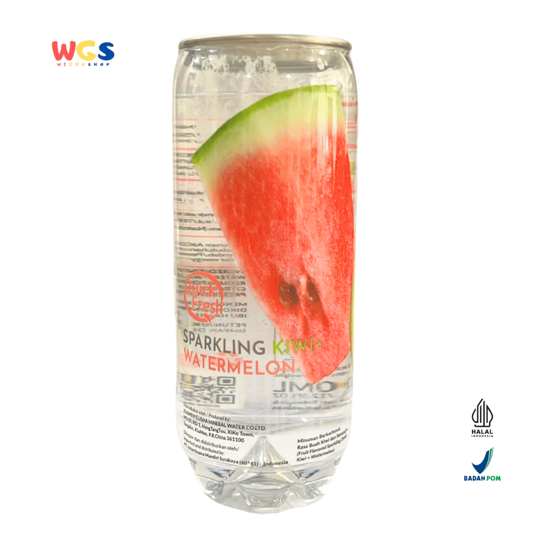 Quick Fresh Sparkling Kiwi Watermelon 350ml Minuman Soda Rasa Buah Menyegarkan Rendah Kalori