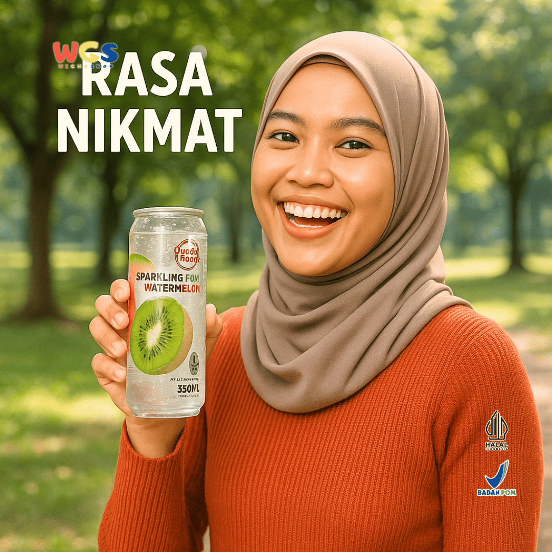 Quick Fresh Sparkling Kiwi Watermelon 350ml Minuman Soda Rasa Buah Menyegarkan Rendah Kalori