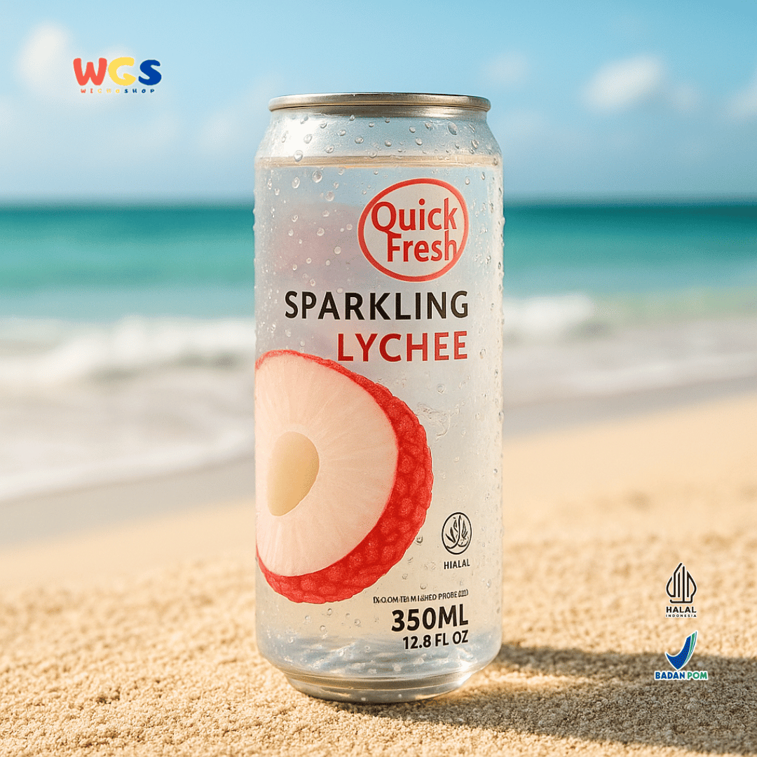 Quick Fresh Sparkling Lychee 350ml Minuman Bersoda Rasa Leci Segar dan Ringan
