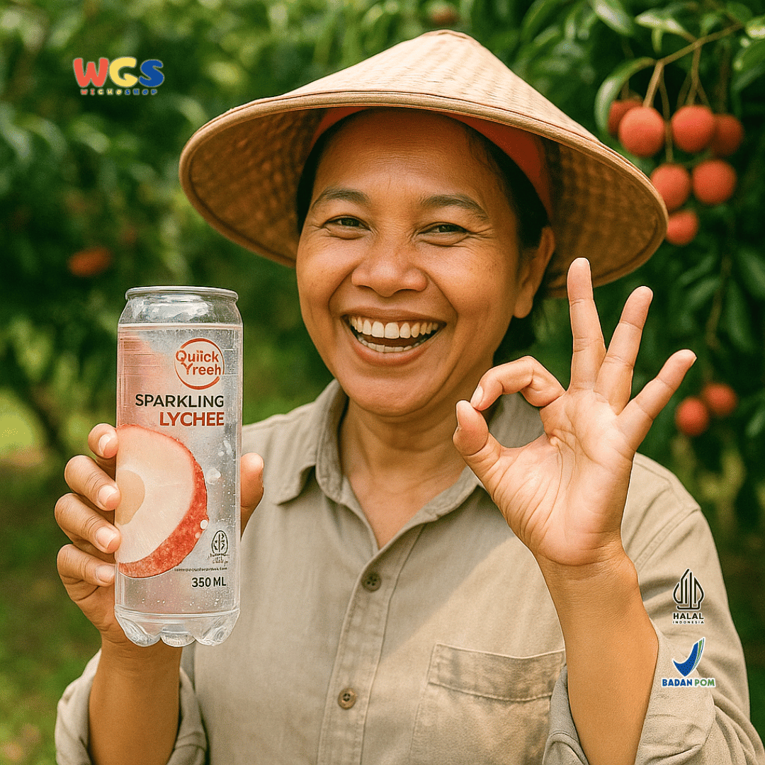 Quick Fresh Sparkling Lychee 350ml Minuman Bersoda Rasa Leci Segar dan Ringan