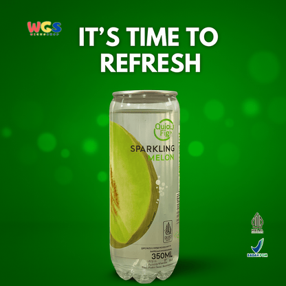 Quick Fresh Sparkling Melon 350ml - Minuman Bersoda Rasa Melon Segar Rendah Kalori