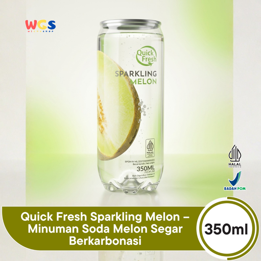 Quick Fresh Sparkling Melon 350ml - Minuman Soda Melon Berkarbonasi Segar Siap Minum
