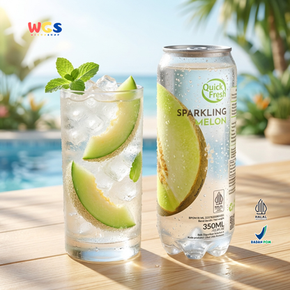Quick Fresh Sparkling Melon 350ml - Low-Calorie Melon-Flavored Soft Drink