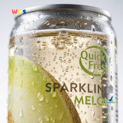 Quick Fresh Sparkling Melon 350ml - Low-Calorie Melon-Flavored Soft Drink