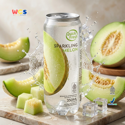 Quick Fresh Sparkling Melon 350ml - Low-Calorie Melon-Flavored Soft Drink