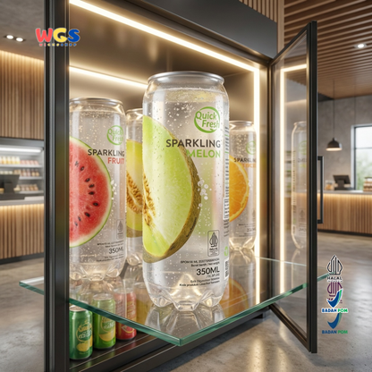 Quick Fresh Sparkling Melon 350ml - Low-Calorie Melon-Flavored Soft Drink