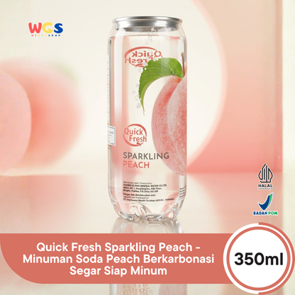 Quick Fresh Sparkling Peach 350ml - Minuman Soda Peach Berkarbonasi Segar Siap Minum