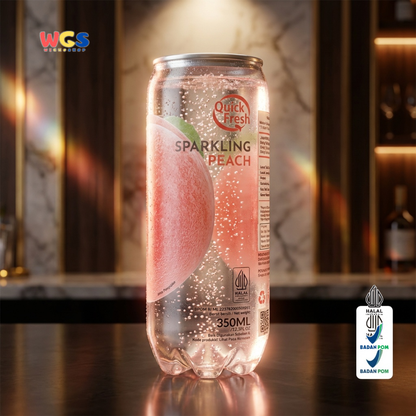 Quick Fresh Sparkling Peach 350ml - Minuman Soda Peach Berkarbonasi Segar Siap Minum