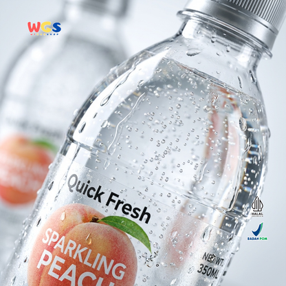 Quick Fresh Sparkling Peach 350ml - Minuman Soda Peach Berkarbonasi Segar Siap Minum