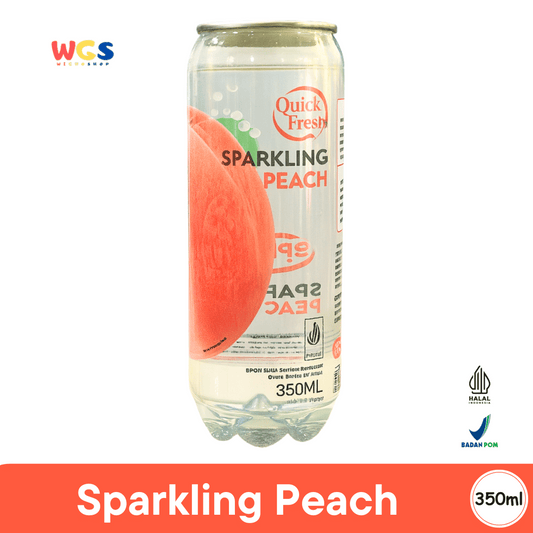 Quick Fresh Sparkling Peach 350ml – Minuman Soda Rasa Buah Bebas Gula dan Rendah Kalori