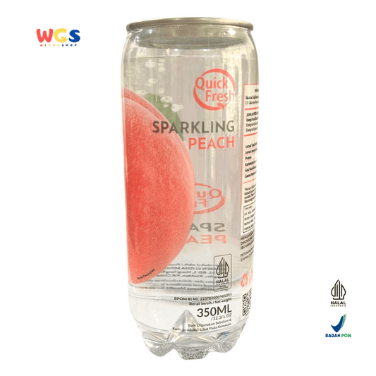 Quick Fresh Sparkling Peach 350ml – Minuman Soda Rasa Buah Bebas Gula dan Rendah Kalori